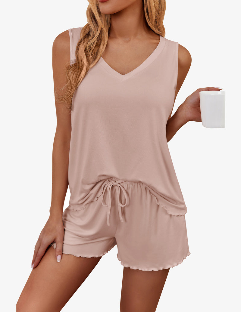 Pajamas Set Soft Comfy Tank and Shorts Pj Set