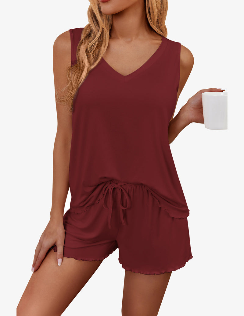 Pajamas Set Soft Comfy Tank and Shorts Pj Set