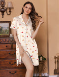 Nursing Nightgown Button Down V-Neck | Maternity Dress