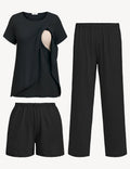 3 PCS Maternity Nursing Pajamas Set