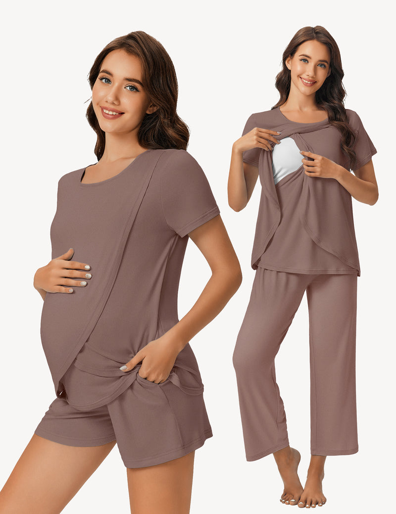 3 PCS Maternity Nursing Pajamas Set