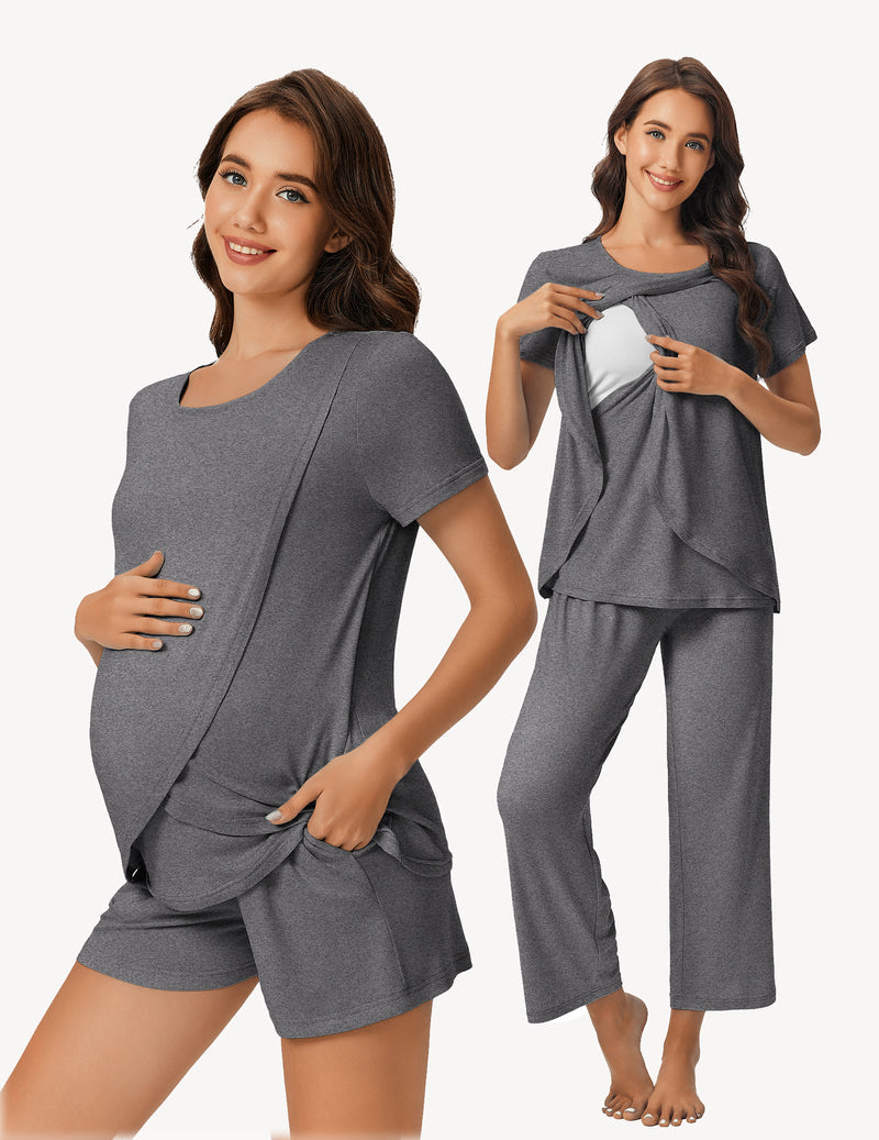 3 PCS Maternity Nursing Pajamas Set