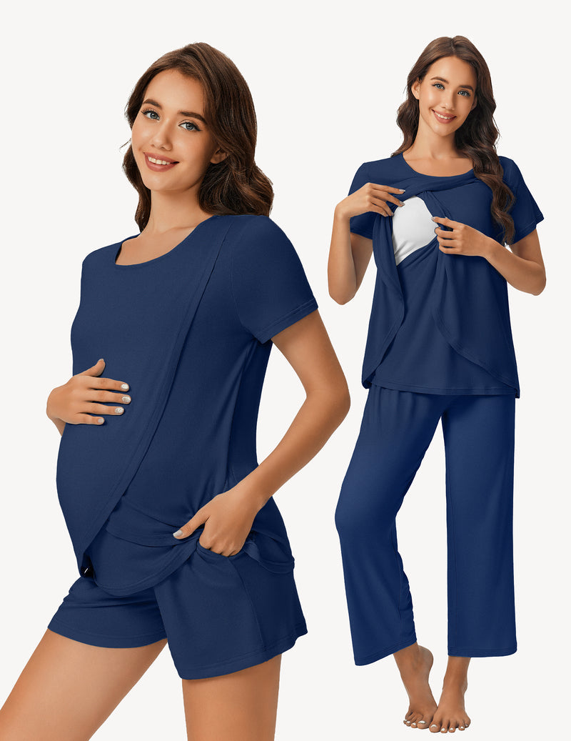 3 PCS Maternity Nursing Pajamas Set