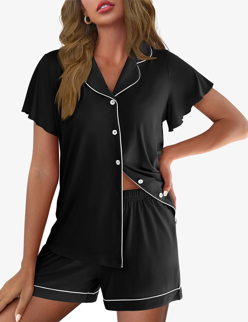 Pajamas Set Button Up Soft Pj Lounge Sets