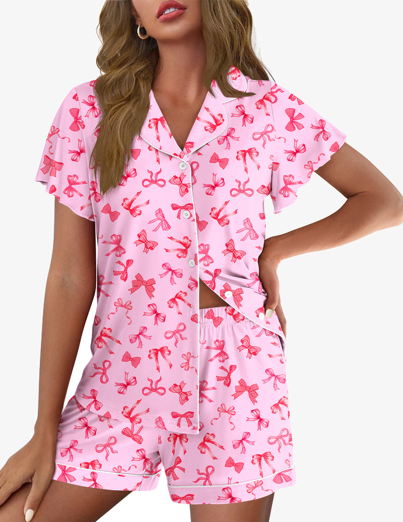 Pajamas Set Button Up Soft Pj Lounge Sets