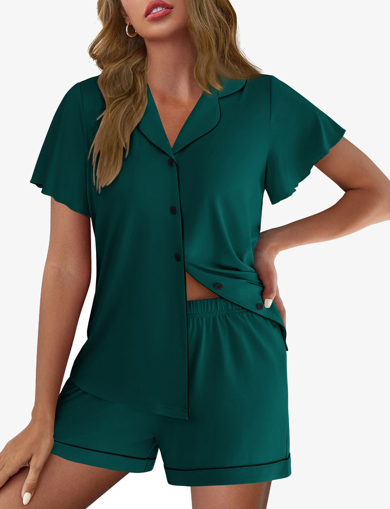 Pajamas Set Button Up Soft Pj Lounge Sets