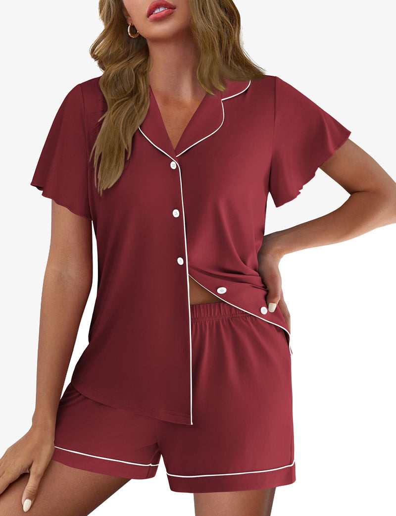 Pajamas Set Button Up Soft Pj Lounge Sets