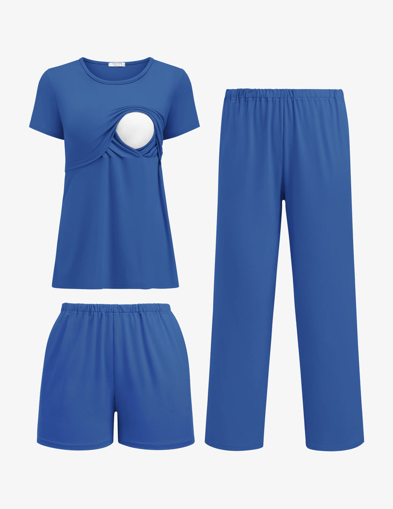 3 Piece Postpartum Nursing Pajamas Set