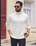 Mens Turtleneck Shirts Ribbed Lightweight Sweater