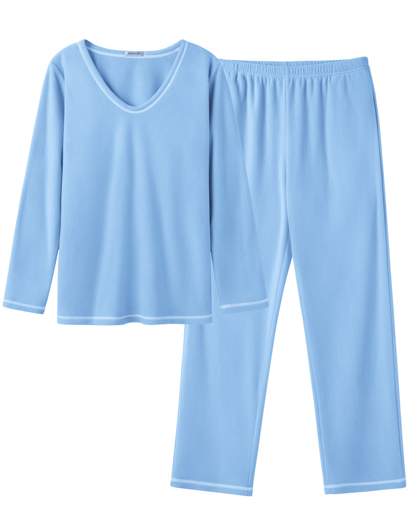 2 Piece Fuzzy Lounge Set Long Sleeve Loungewear