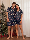 Couple Matching Pajamas Sets Silk Satin Pjs Shorts Set
