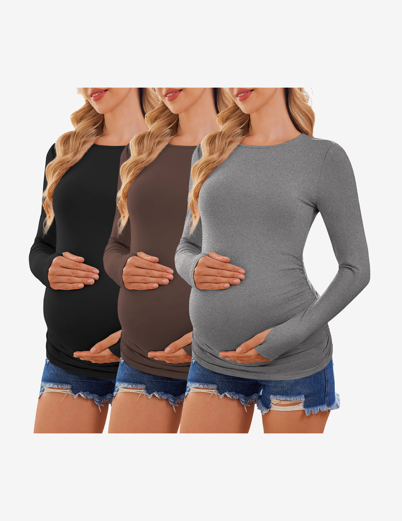 3 Pack Long Sleeve Maternity Shirts