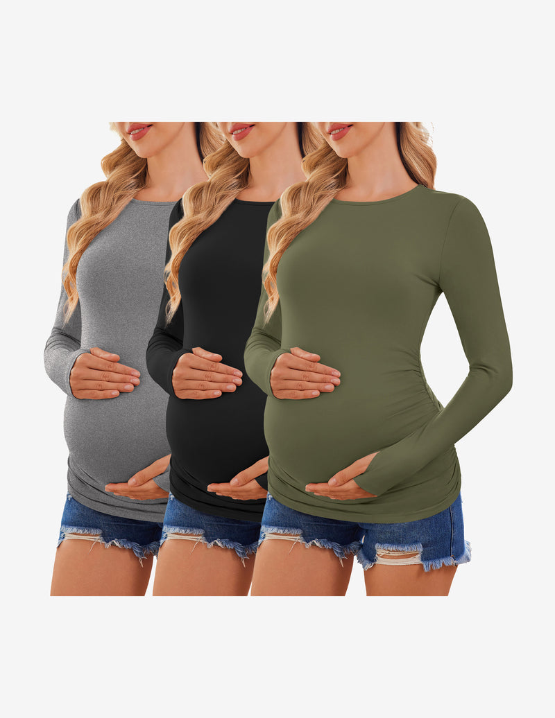 3 Pack Long Sleeve Maternity Shirts
