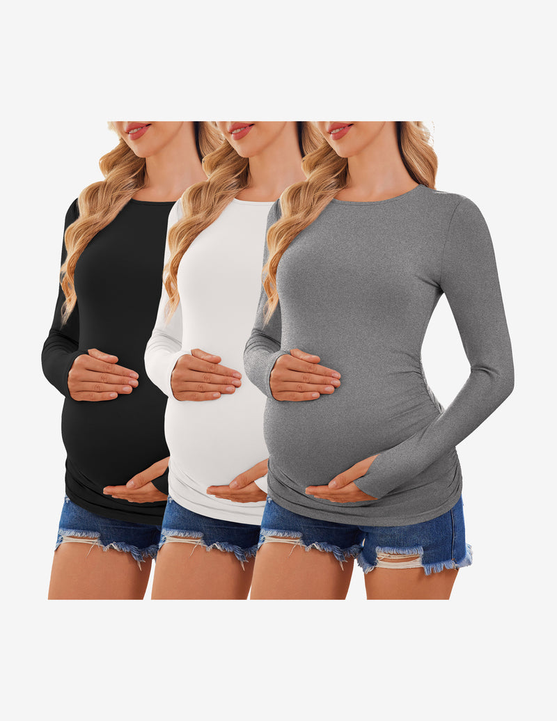 3 Pack Long Sleeve Maternity Shirts