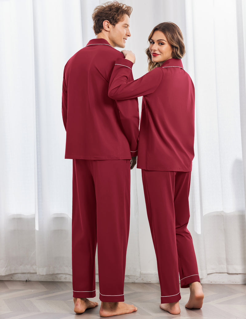 100% Cotton Couple Matching Pajamas Loungewear Pjs Set