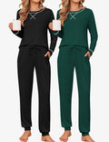 2 Pack Pajama Sets Jogger Pants Pjs Long Sleeves Lounge Set