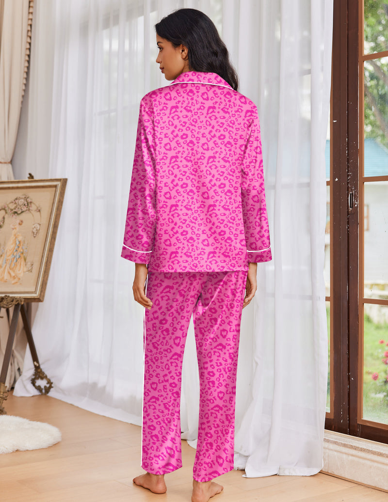Pajama Sets Satin Silk Pjs Button Down Soft Lounge Sets