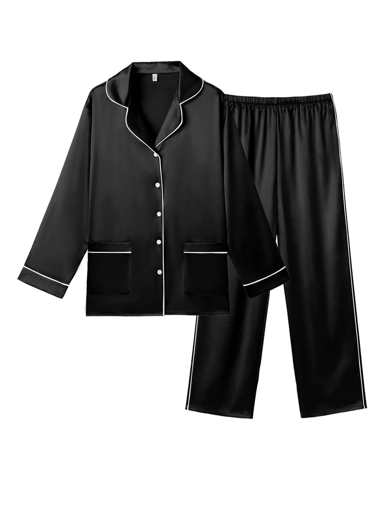 Pajama Sets Satin Silk Pjs Button Down Soft Lounge Sets