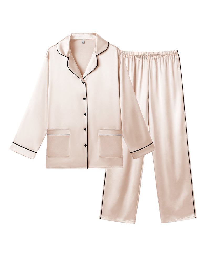 Pajama Sets Satin Silk Pjs Button Down Soft Lounge Sets