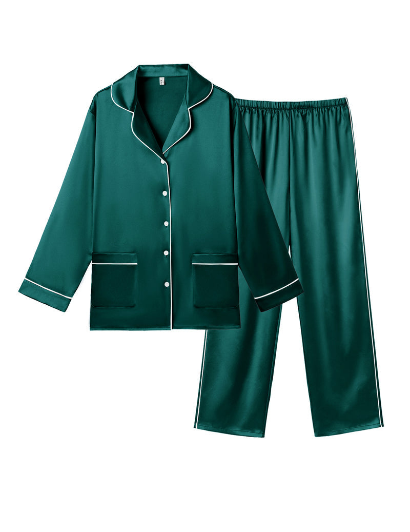 Pajama Sets Satin Silk Pjs Button Down Soft Lounge Sets