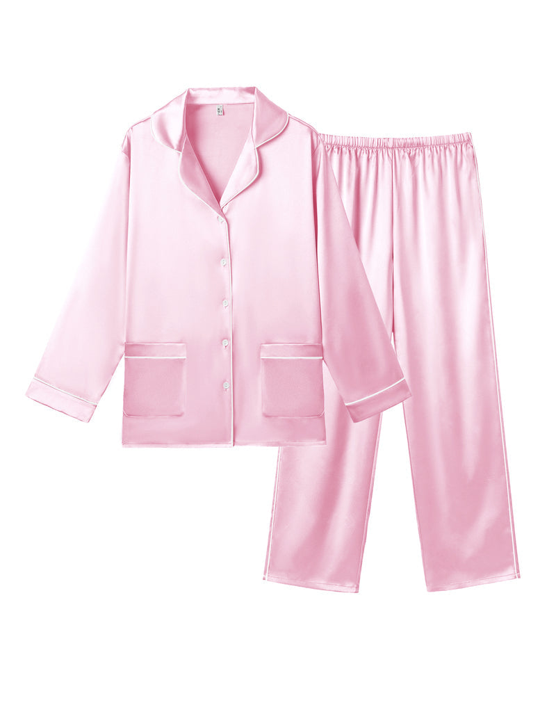 Pajama Sets Satin Silk Pjs Button Down Soft Lounge Sets