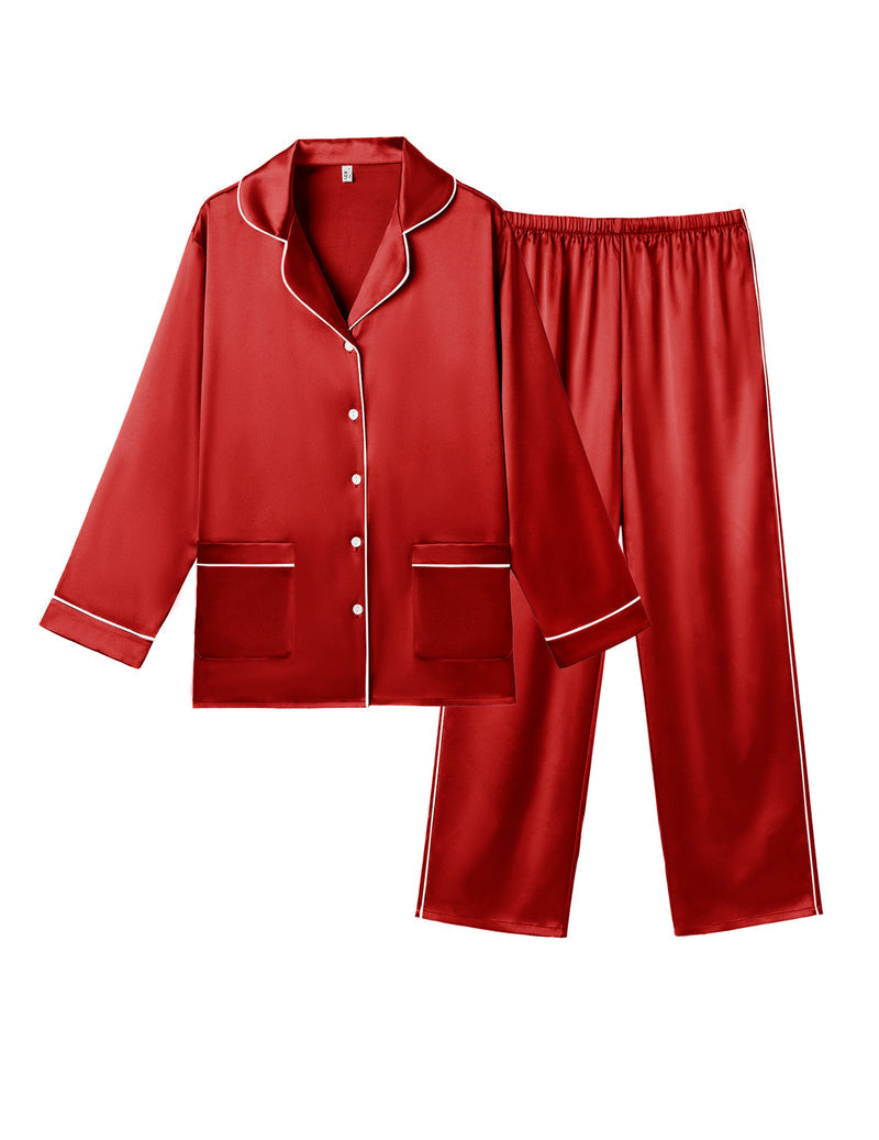 Pajama Sets Satin Silk Pjs Button Down Soft Lounge Sets