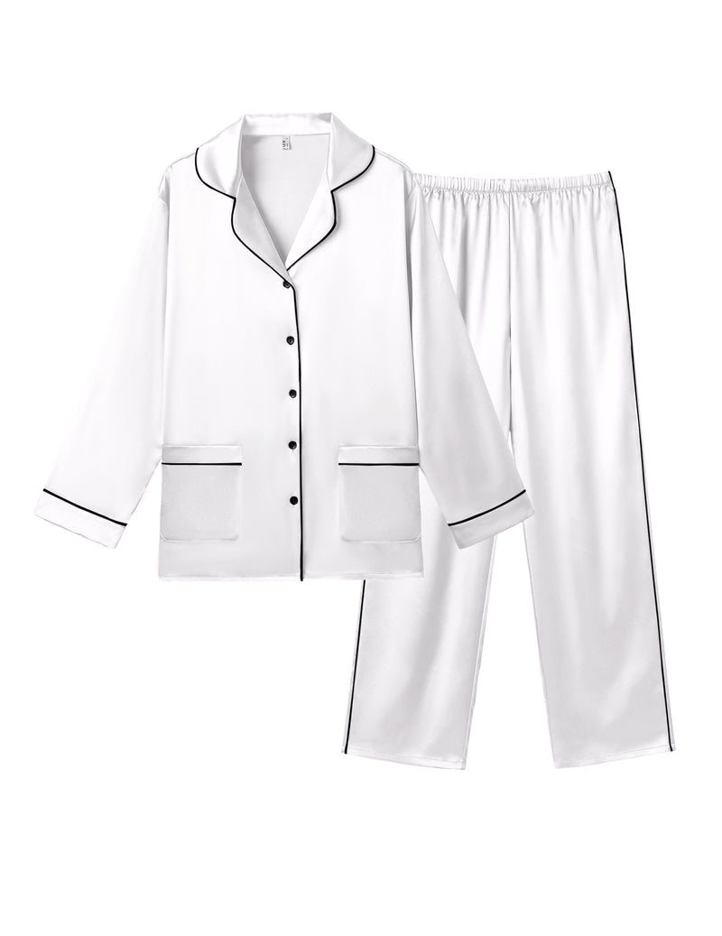 Pajama Sets Satin Silk Pjs Button Down Soft Lounge Sets