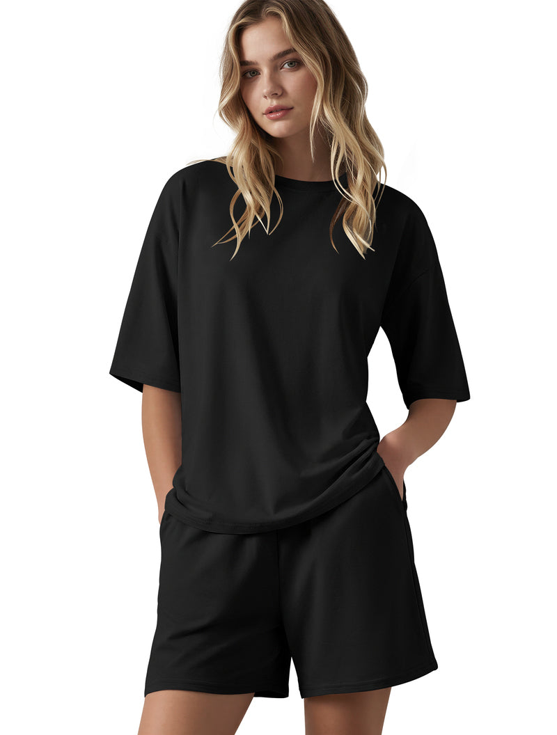 2-Piece Lounge Set ¡ª Oversized T-Shirt & Casual Shorts