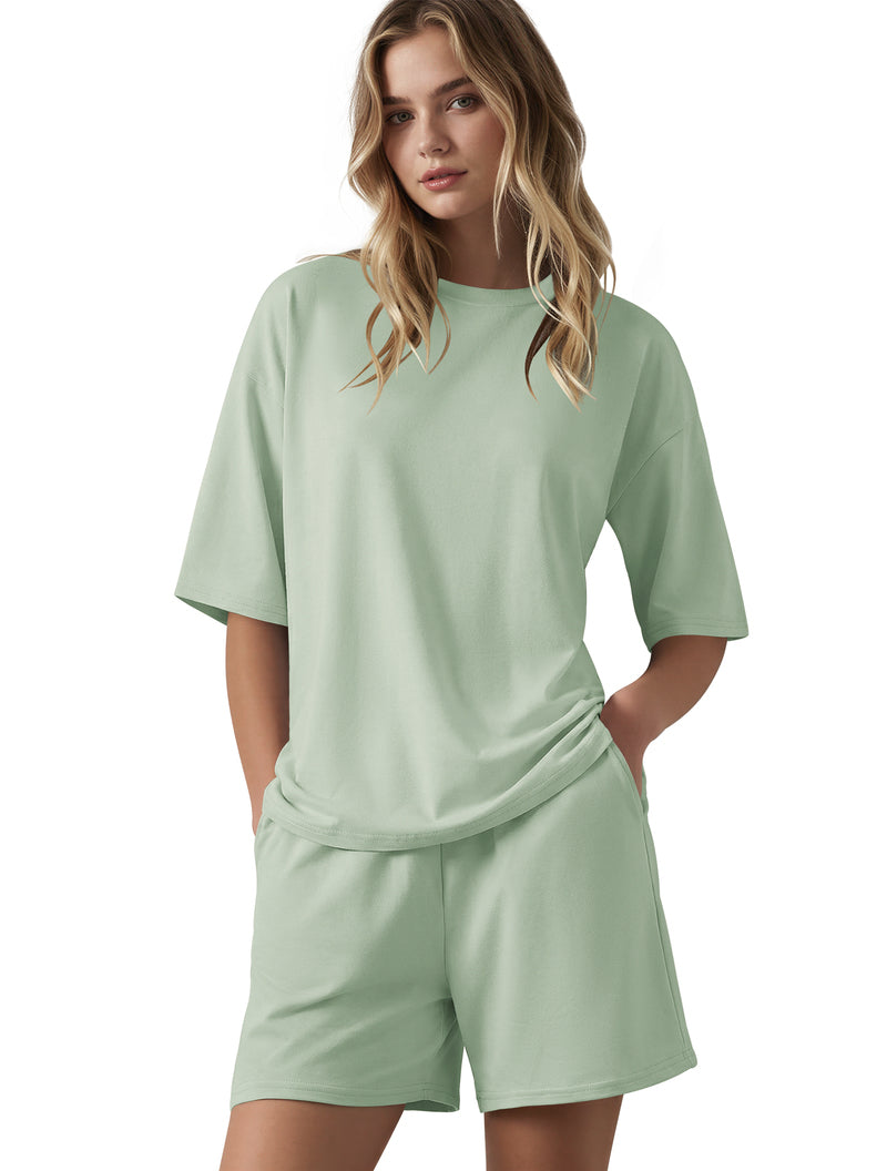 2-Piece Lounge Set ¡ª Oversized T-Shirt & Casual Shorts