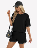 2 Piece Shorts Sets Moisture Wicking Casual Outfits with Pockets