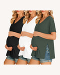Women's Maternity Shirts 3-Pack Tees with Side Split