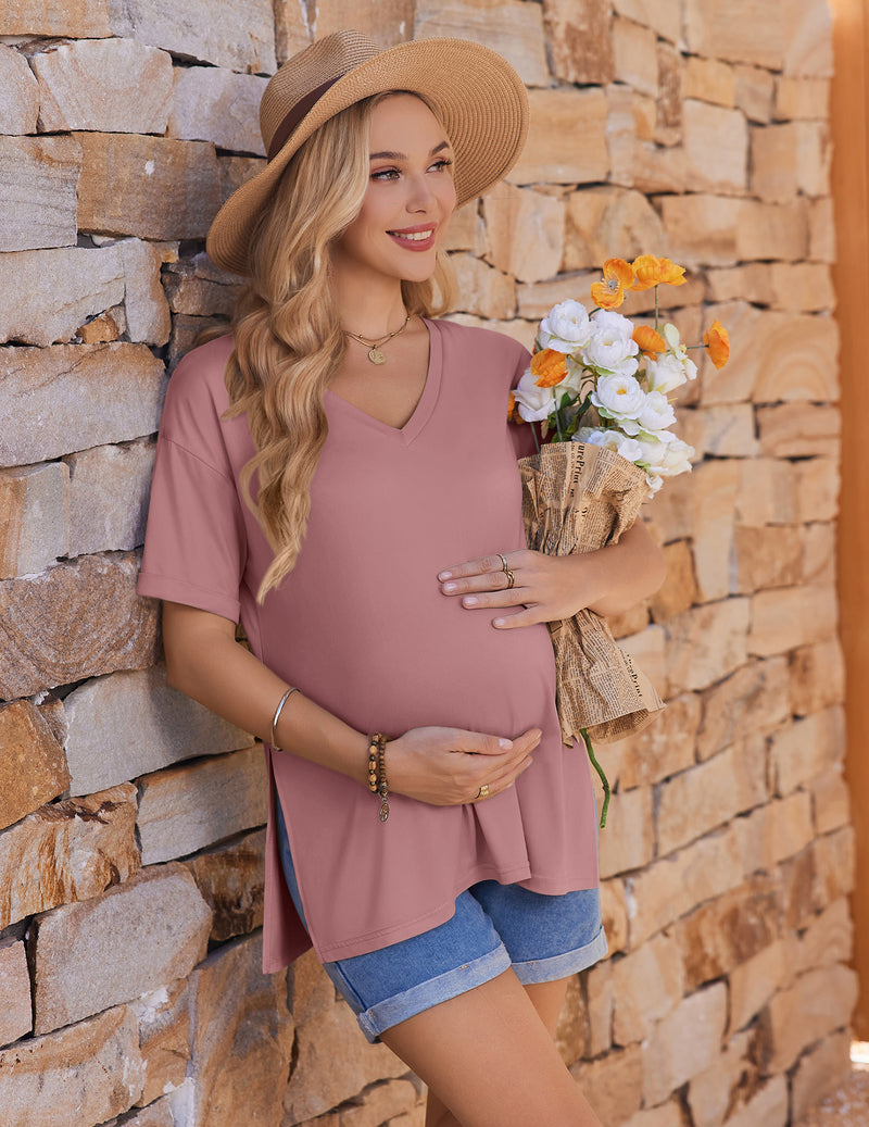 Women's Maternity Shirts 3-Pack Tees with Side Split