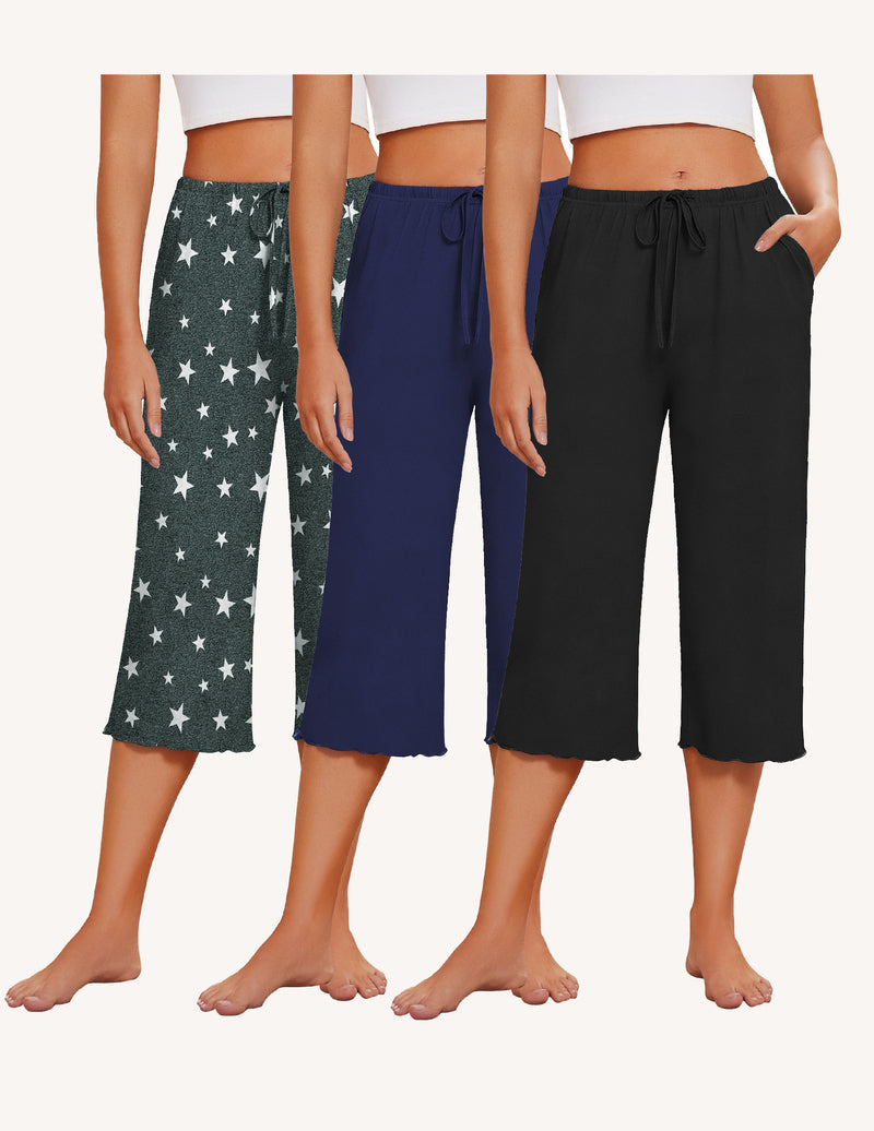 Women's 3-Pack Capri Pajama Pants
