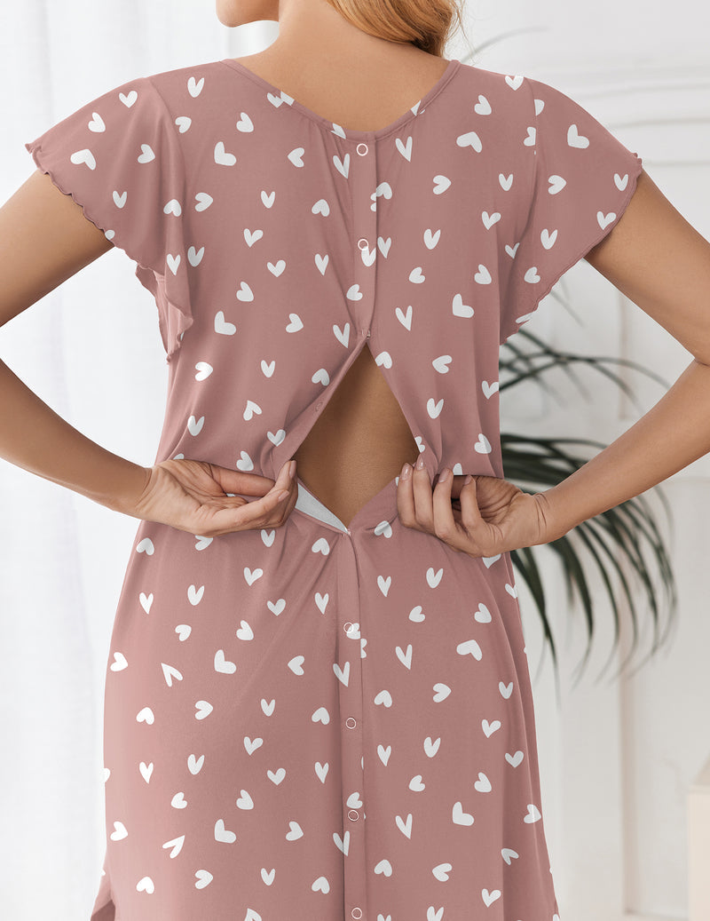 Gown 3 in 1 Maternity Flying Short Sleeve Nightgown