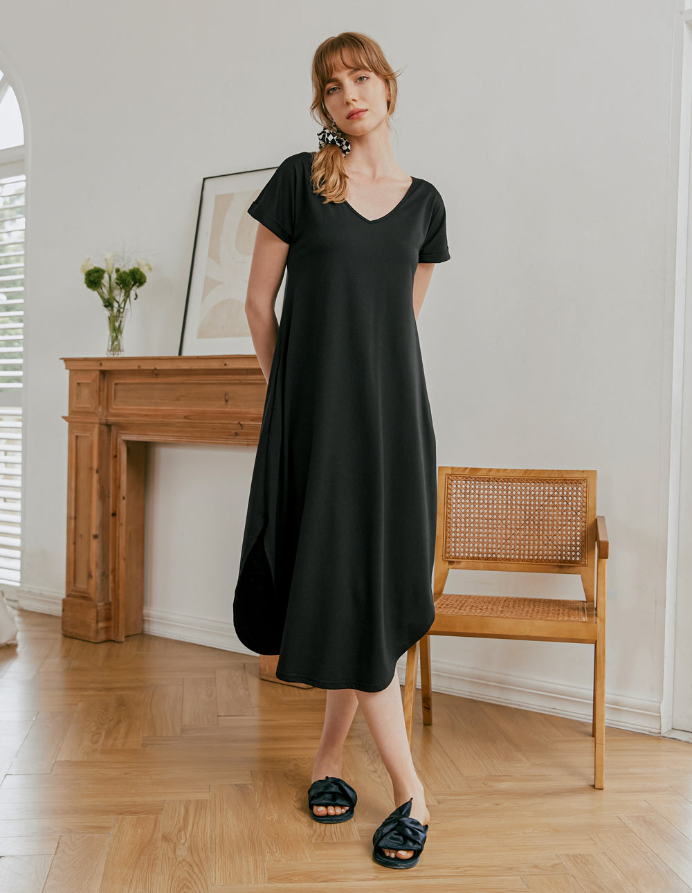 A-Line Split Hem Sleepwear Dress (US Only)