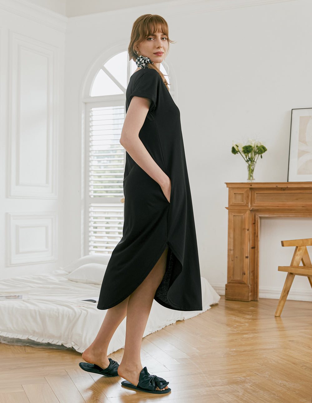 A-Line Split Hem Sleepwear Dress (US Only)