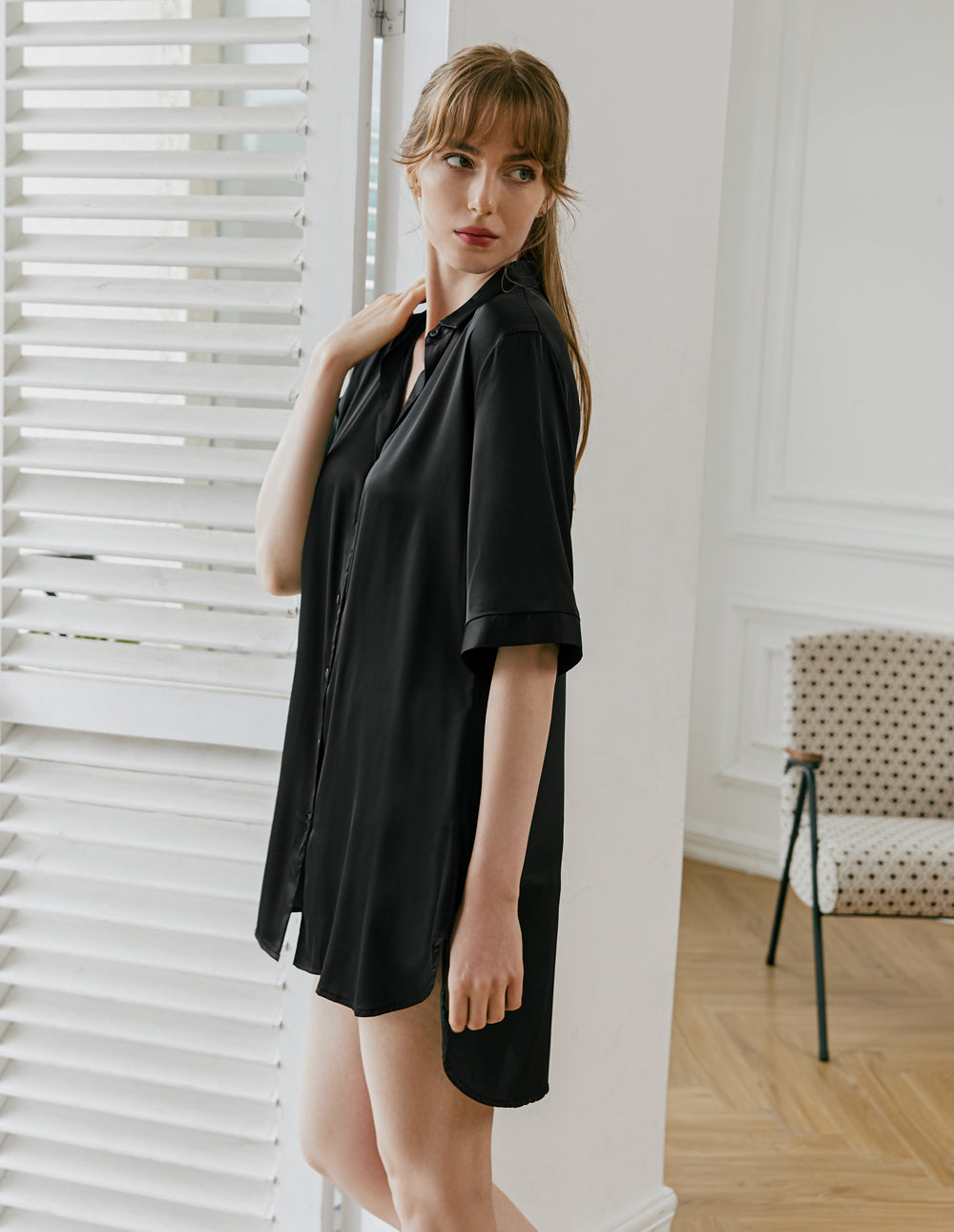Boyfriend Style Sexy Silk Nightgown (US Only)