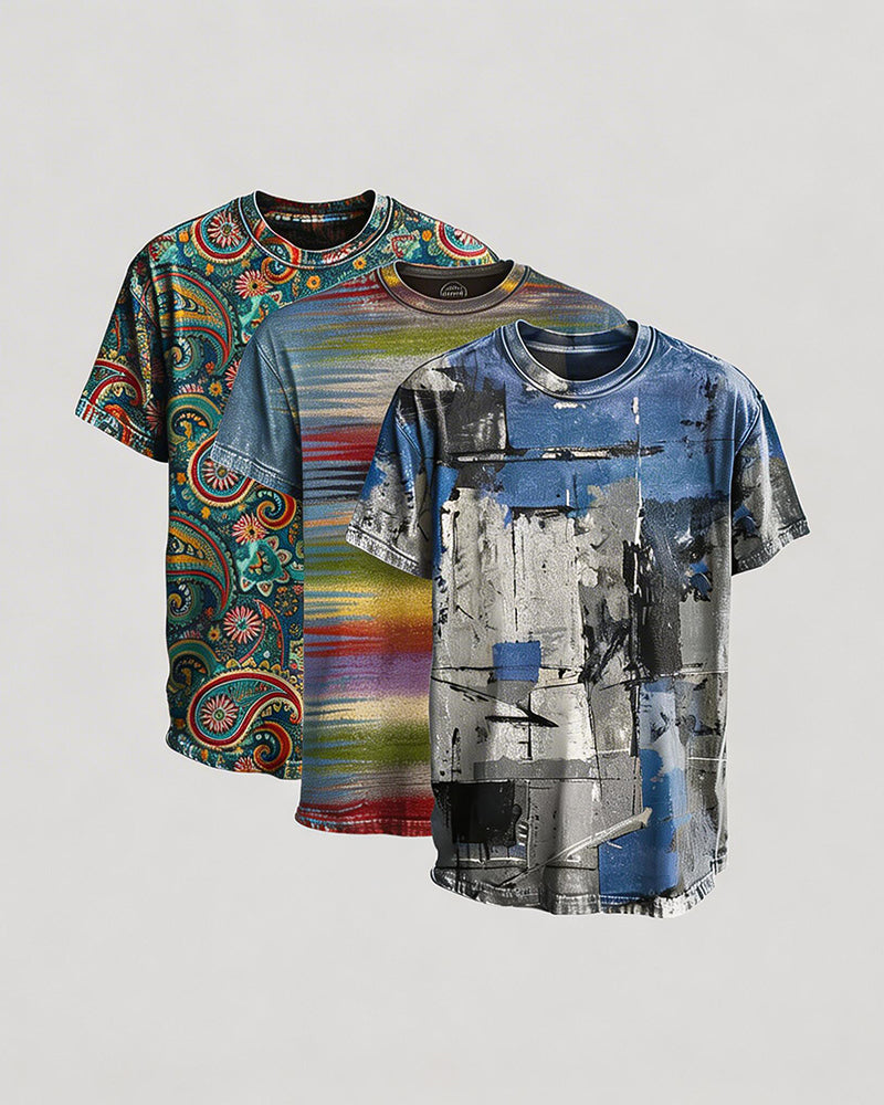 Men's Vintage Graphic T-Shirt â€?Casual Distressed Printed Tee