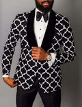 Men’s Geometric Quatrefoil Tuxedo Blazer