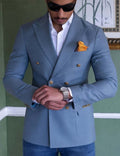 Men’s Double-Breasted Textured Blazer