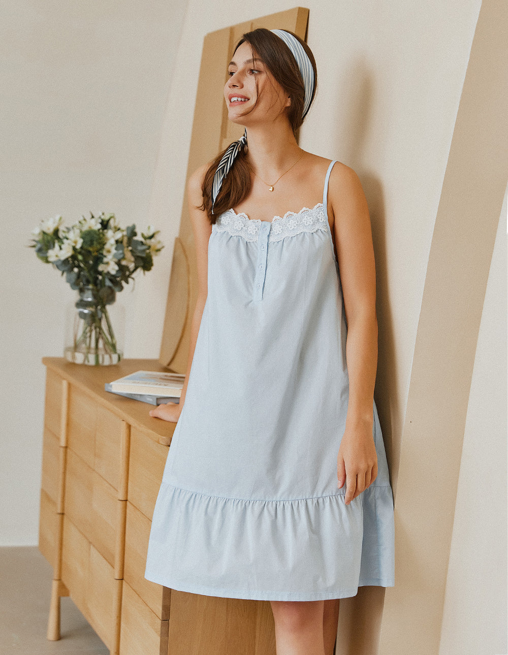 Lace Patchwork Victorian Pajama Dress (US Only)