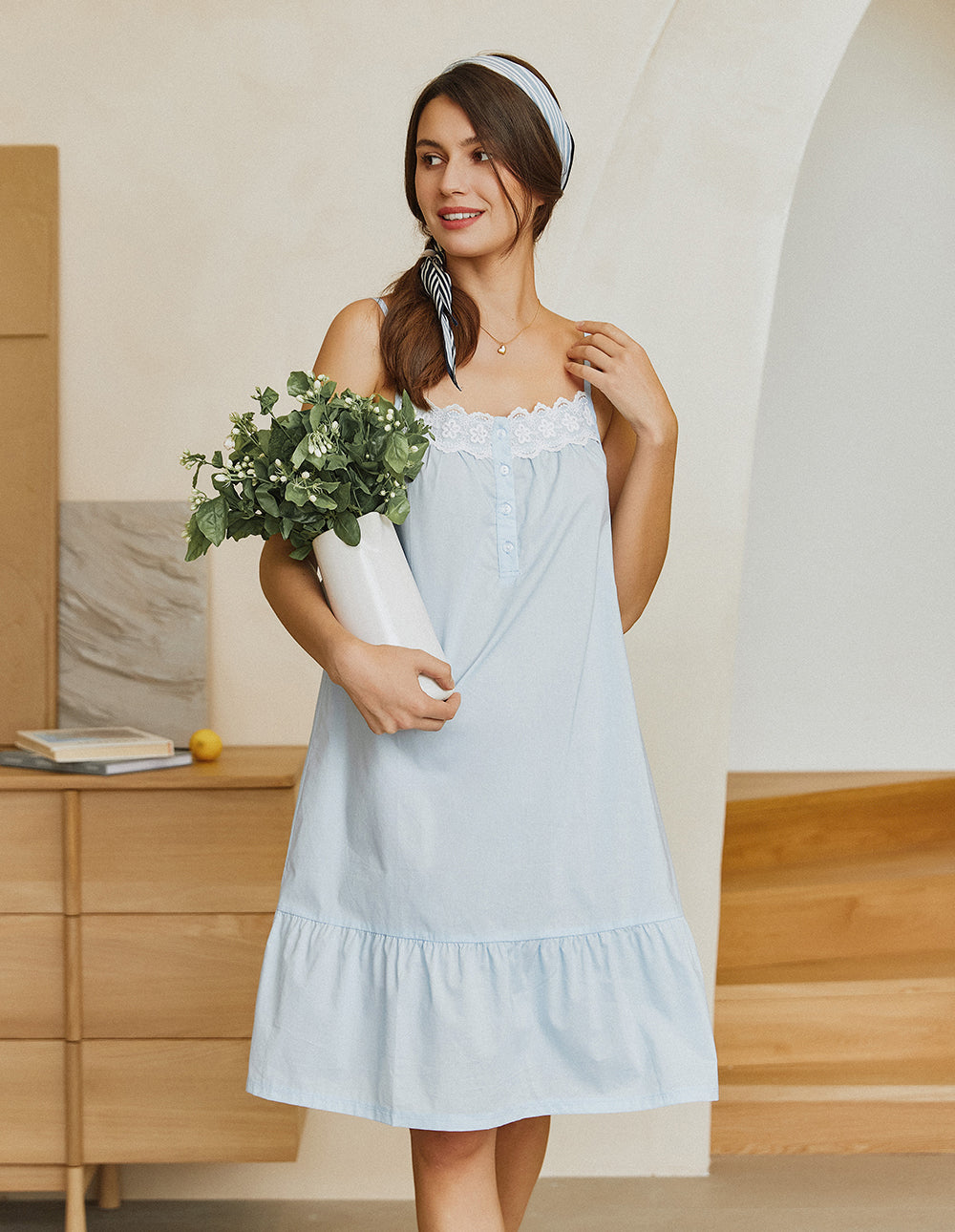 Lace Patchwork Victorian Pajama Dress (US Only)