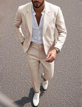 Men's Slim Fit 2-Piece Suit Blazer & Trousers Formal Suit Set
