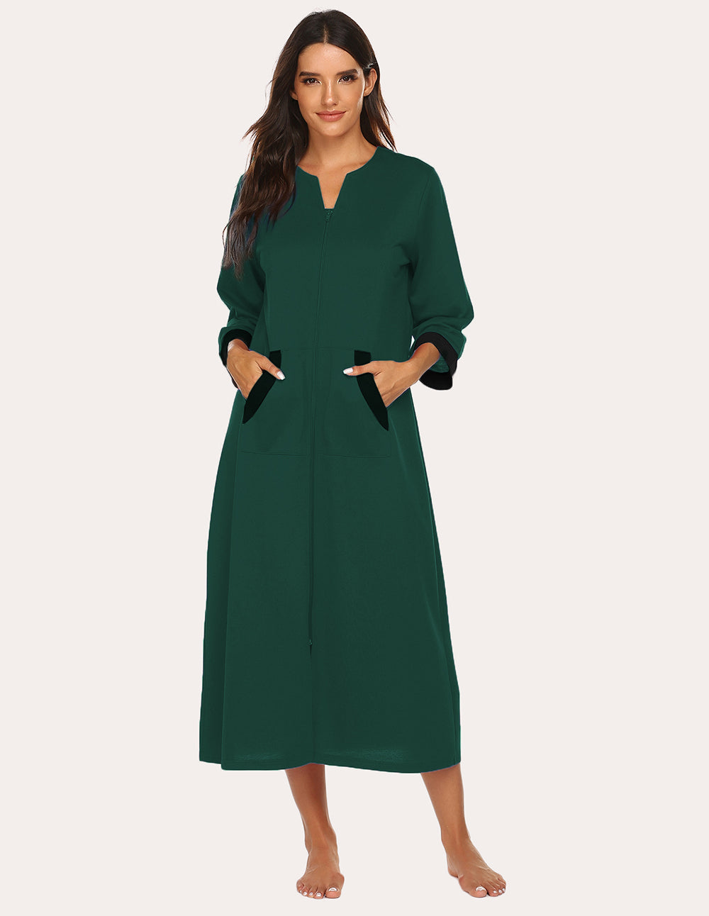 3/4 Sleeves Long Robe Nightgowns (US Only)