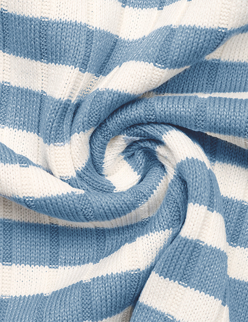 Striped Long Sleeve Top And Pants Lounge Knit Set