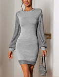 Sequin Patch Elegant Sweatshirt Dress