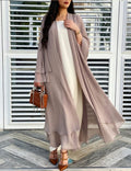 Chiffon Long Open Front Cardigan Sheer Ruffled Kimono Robe