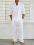 Linen Lounge Shirt & Relaxed Pants Set For Men