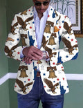 Men's Eagle Liberty Bell Blazer â€?American Flag Stars Novelty Print Slim Fit Jacket