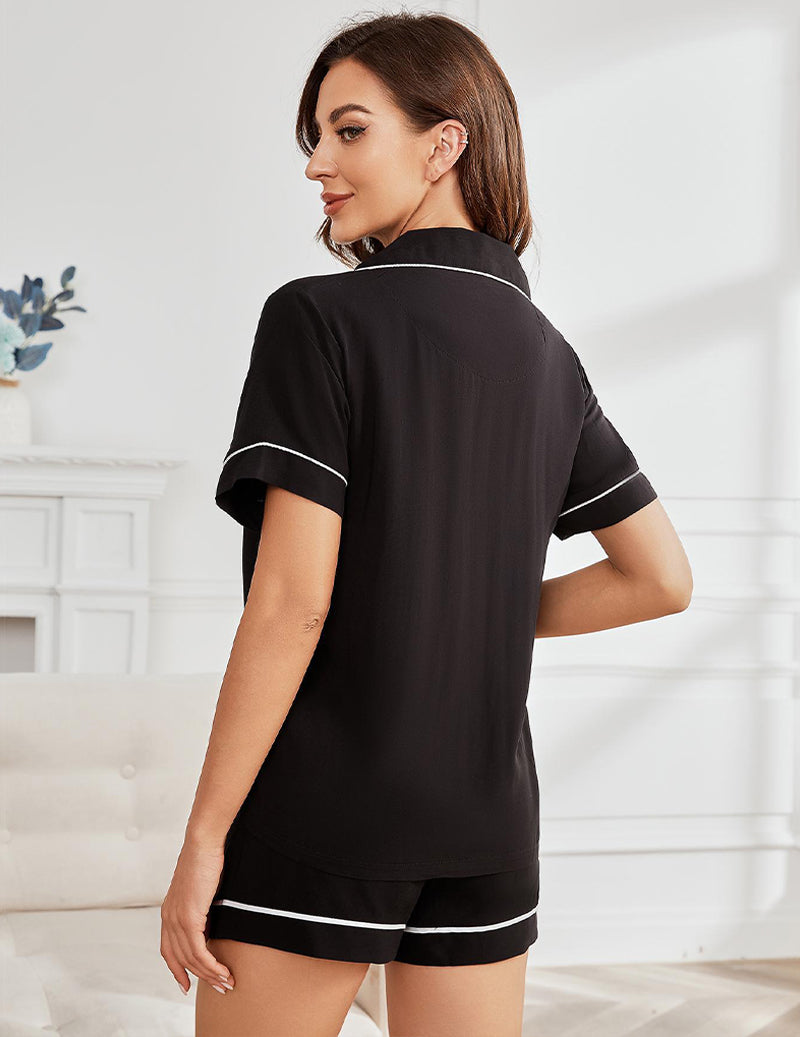 2 Piece Viscose Pajama Set Short Sleeve